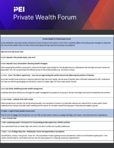 agenda of the Private Wealth Forum at NEXUS 2025