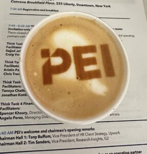 PEI logo latte art